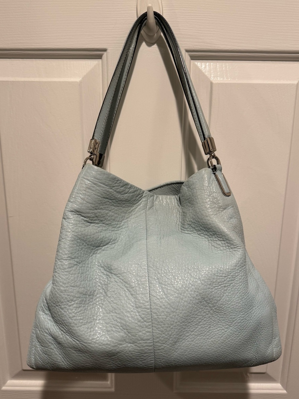 Coach Pebbled Leather Hobo Bag in Light Blue - Picture 2 of 15